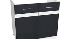 Masca chiuveta YANA, 2 usi, corp alb, fronturi gri + alb, 80x50x77 cm