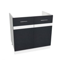 Masca chiuveta YANA, 2 usi, corp alb, fronturi gri + alb, 80x50x77 cm - 1