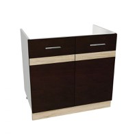 Masca chiuveta YANA, 2 usi, corp alb, fronturi sonoma inchis + deschis, 80x50x77 cm - 1