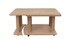 Masuta cafea, cu rotile, sonoma deschis, 95x50x50 cm