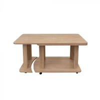 Masuta cafea, cu rotile, sonoma deschis, 95x50x50 cm - 1