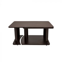 Masuta cafea, cu rotile, sonoma inchis, 95x50x50 cm - 1