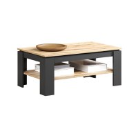 Masuta de cafea ESTEBAN, grafit + stejar evok, 110x65x47 cm - 1