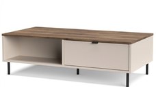 Masuta de cafea EVO, 2 sertare, casmir + stejar castello, 110x60x37 cm