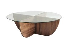 Masuta de cafea LILY, nuc, 90x90x30 cm