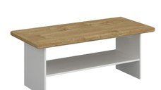 Masuta de cafea RIVA, cu raft, alb + stejar harbor, 120x55x49 cm