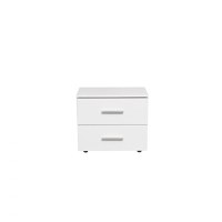 Noptiera ALMA, 2 sertare, alb, 50x30x42 cm - 1