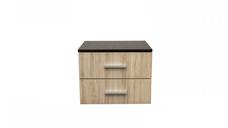 Noptiera ALMA, 2 sertare, sonoma inchis + deschis, 50x30x42 cm