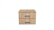 Noptiera ALMA cu 2 Sertare, Finish Sonoma Deschis, Dimensiuni 50x30x42 cm