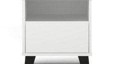 Noptiera BORG, 1 sertar, alb, 40x38,8x45,6 cm