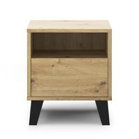 Noptiera BORG, 1 sertar, stejar artisan, 40x38,8x45,6 cm - 1