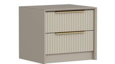Noptiera KALE LUXE cu 2 sertare, gri, dimensiuni 53x45x45 cm