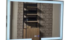Oglinda cu iluminare LED, functie dezaburire, ceas si termometru, MD1, 120 x 80 cm