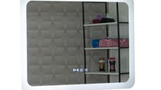 Oglinda cu iluminare LED, functie dezaburire, ceas si termometru, MD2, 80x60 cm