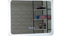 Oglinda cu iluminare LED, functie dezaburire, ceas si termometru, MD2, 80x60 cm