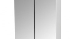 Oglinda cu iluminare LED, QUATTRO, alb, 60x68 cm
