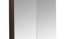 Oglinda cu iluminare LED, QUATTRO, wenge, 60x68 cm