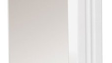Oglinda cu iluminare LED, seria 172, front MDF, alb rustic, 55x71 cm