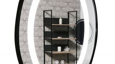 Oglinda cu iluminare LED si functie dezaburire, MD3, rama neagra, 50x70 cm