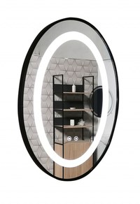 Oglinda cu iluminare LED si functie dezaburire, MD3, rama neagra, 50x70 cm - 1