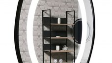 Oglinda cu iluminare LED si functie dezaburire, MD3, rama neagra, 50x70 cm
