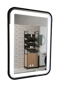 Oglinda cu iluminare LED si functie dezaburire, MD3, rama neagra, 60x80 cm - 1