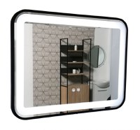 Oglinda cu iluminare LED si functie dezaburire, MD3, rama neagra, 80x60 cm - 1