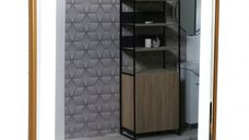 Oglinda cu iluminare LED si functie dezaburire, MD4, rama aurie, 60x80 cm
