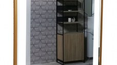 Oglinda cu iluminare LED si functie dezaburire, MD4, rama aurie, 60x80 cm