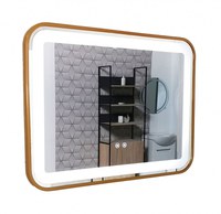 Oglinda cu iluminare LED si functie dezaburire, MD4, rama aurie, 80x60 cm - 1
