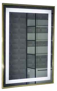 Oglinda cu iluminare LED si intrerupator touch, MD4, rama aurie, 60x80 cm - 1