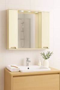 Oglinda seria 033, front MDF, crem, 80x71 cm - 1