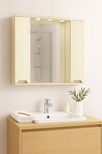 Oglinda seria 033, front MDF, crem, 80x71 cm - 1