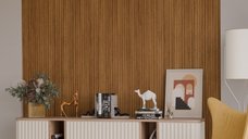 Panou riflaj decorativ TEAK, MDF, maro, 1,8x12,1x280 cm