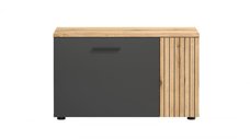 Pantofar ESTEBAN, 2 usi, grafit + stejar evok, 80,1x36x48 cm