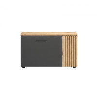 Pantofar ESTEBAN, 2 usi, grafit + stejar evok, 80,1x36x48 cm - 1