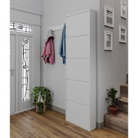 Pantofar FIVE, cu 5 rafturi, alb, 50x15x169 cm - 1