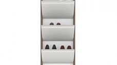 Pantofar HIDE RF140402, cu 3 rafturi, nuc, 50x15x124 cm