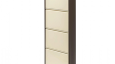 Pantofar Quarter, cu 4 rafturi, maro + crem, 55x15x137 cm