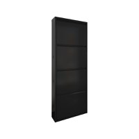 Pantofar Quarter, cu 4 rafturi, negru, 55x15x137 cm - 1