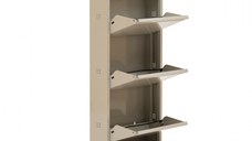 Pantofar TRIPLE, cu 3 rafturi, bej, 55x15x100 cm