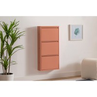 Pantofar TRIPLE, cu 3 rafturi, portocaliu, 50x15x104 cm - 1