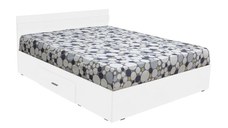 Pat ALMA,  160x200 cm, cu sertar, alb