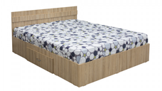 Pat ALMA, 160x200 cm, cu sertar, sonoma deschis