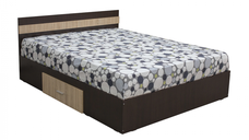 Pat ALMA cu sertar, 120x200 cm, sonoma inchis + deschis