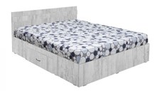 Pat ALMA, cu sertar, pin antichizat, 180x200 cm