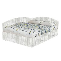 Pat Colt Alma 160x200 cm, cu 2 sertare laterale pe role, colt interschimbabil, pin atichizat - 1