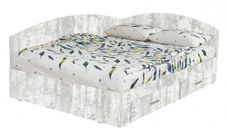 Pat Colt Alma 160x200 cm, cu 2 sertare laterale pe role, colt interschimbabil, pin atichizat