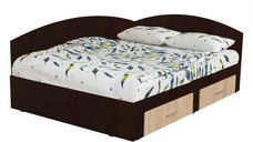 Pat Colt Alma 160x200 cm, cu 2 sertare laterale pe role, colt interschimbabil, sonoma inchis + sonoma deschis
