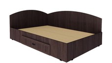 Pat de colt, 120x200 cm, sertar lateral pe role, wenge